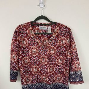 Alfred dunner blouse size petite medium.